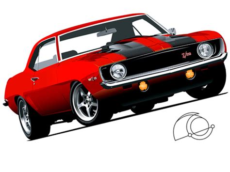 14 69 Camaro Vector Images 1969 Camaro Clip Art Illustration 69