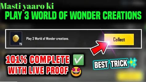 Play World Of Wonder Creations Week Mission Bgmi Youtube