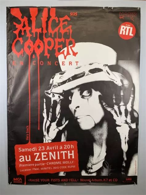 Alice Cooper Affiche Original Vintage Français Promo Vivre The Chair