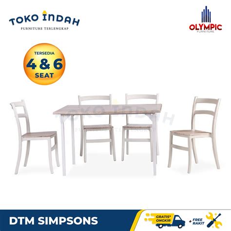 Jual Meja Makan Kayu Dining Table Minimalis Olympic Dtm Simpsons