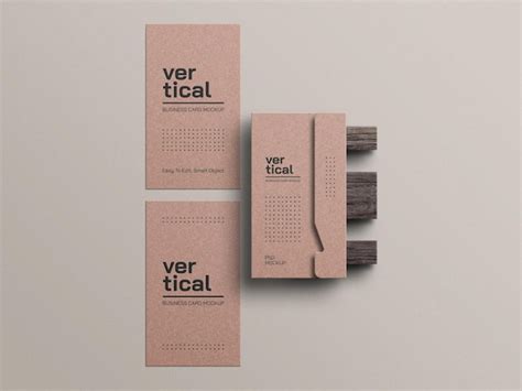 Premium PSD | Kraft paper business card mockup