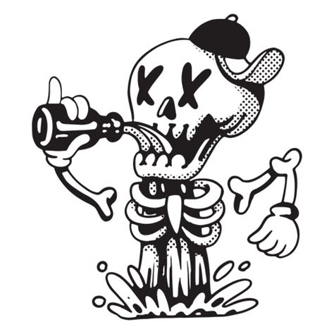 Skeleton Drinking Poison Png And Svg Design For T Shirts