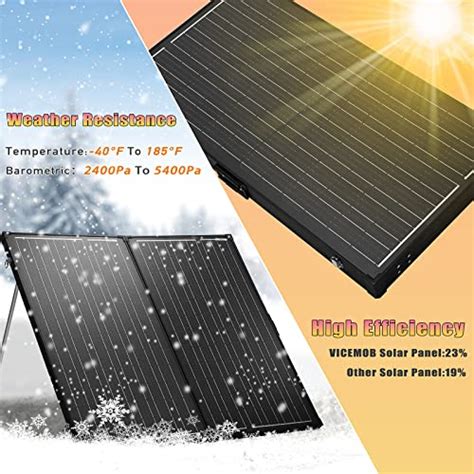 VICEMOB 200 Watt 12 Volt Monocrystalline Portable Foldable Solar Panel ...