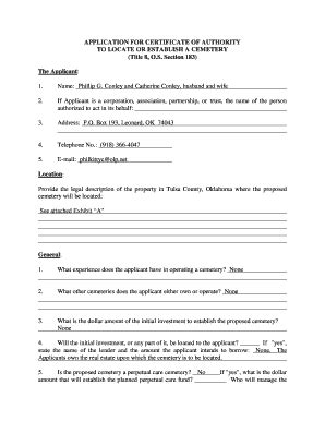 Fillable Online Tulsacounty Application For Certificate Of Authority