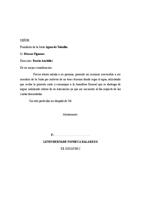 Carta De Renuncia Voluntaria Junta Directiva Citasdesexoghazbezzs Blog