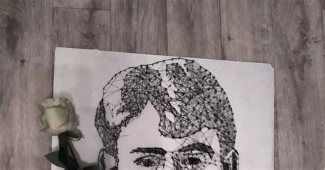 Портреты из ниток и гвоздей | Пикабу