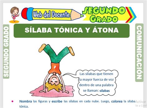 Sílaba Tónica y Átona para Segundo Grado de Primaria GRATIS