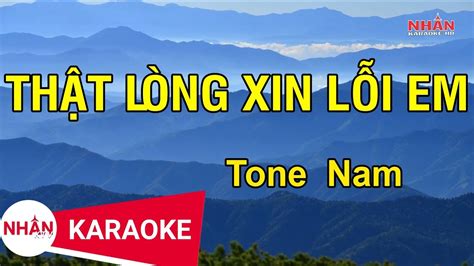 Karaoke Thật Lòng Xin Lỗi Em Phạm Khánh Hưng Tone Nam Nhan KTV