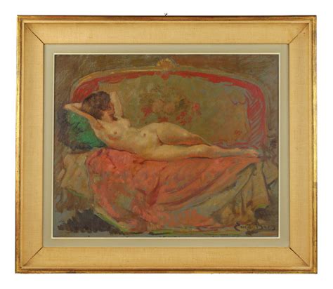 Emil Bayes Emile Baes Nude On A Canap Th Century Oil On Panel