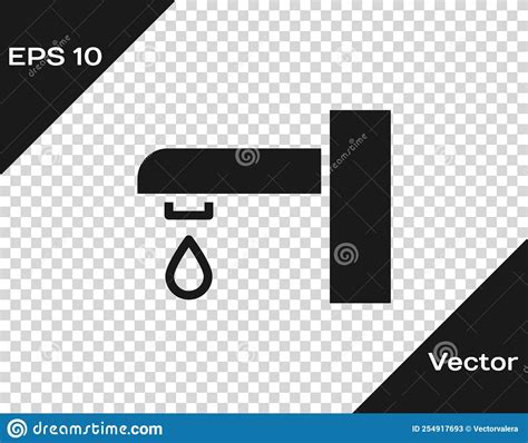 Icono Del Grifo De Agua Negra Aislado En Fondo Transparente Vector