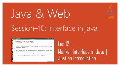 Interface In Java 12 Marker Interface In Java Just An Introduction Youtube