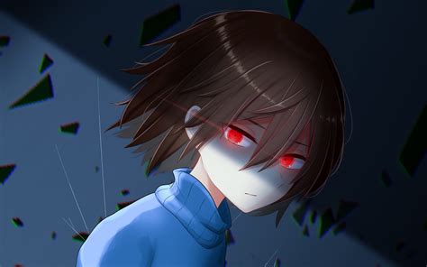 Anime Anime Girls Undertale Frisk Chara Red Eyes Wallpaper Resolution ...