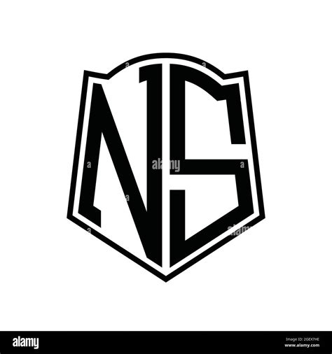 Ns Logo Monogram With Shield Shape Outline Design Template Isolated In