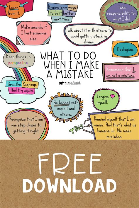 When I Make A Mistake Free Social Emotional Learning Growth Mindset