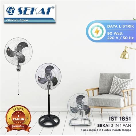 Jual SEKAI Stand Fan 3 In 1 IST 1851 HIgh Quality Kipas Angin 18