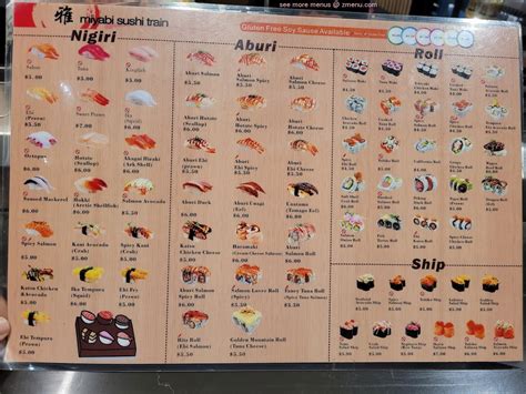 Menu At Miyabi Sushi Restaurant Alice Springs