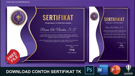 Berbagi Template Sertifikat Gratis Bisa Edit Format Word Dan Cdr Desain Menarik Sertifeid