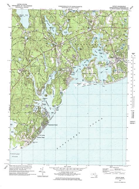 Cotuit Topographic Map 125000 Scale Massachusetts