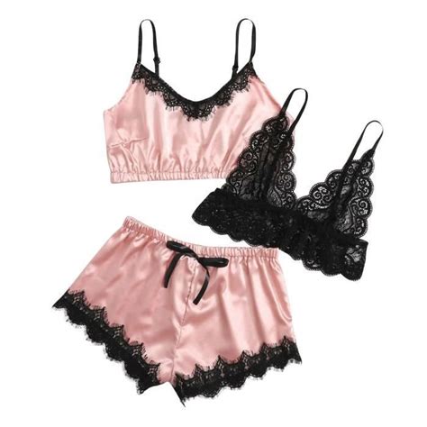 Ensemble Brassiere Et Shorty Nouvelle Lingerie Sexy En Dentelle En Soie