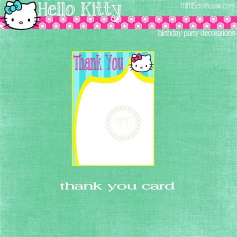 Items similar to Hello Kitty Thank You Cards- Printable Hello Kitty ...