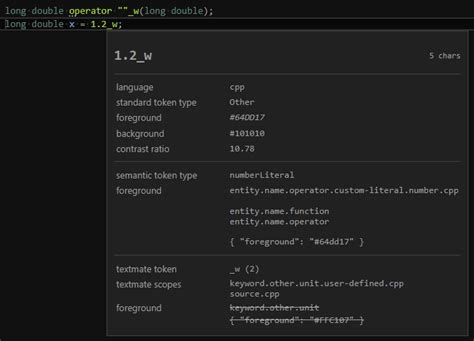 Semantic Tokens For User Defined Literals Lose Information Compared To