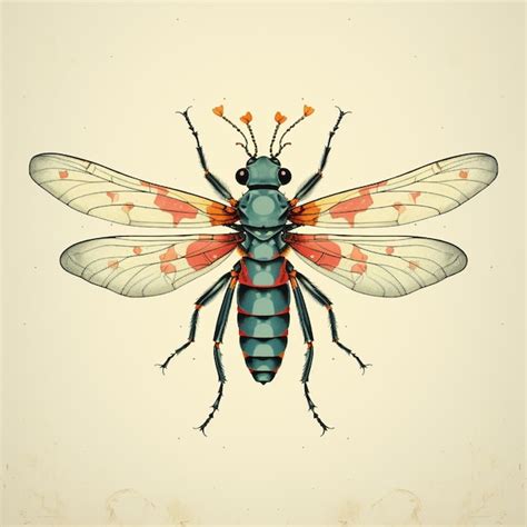 Premium Photo | Colorful Insect illustration vector in light background