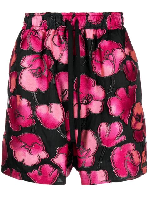 Sdesigns Floral Print Drawstring Shorts Black Farfetch