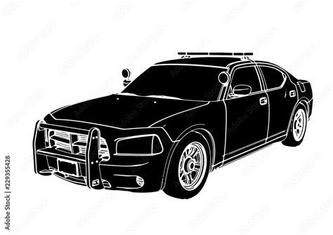 silhouette police car vector Stock Vector | Adobe Stock