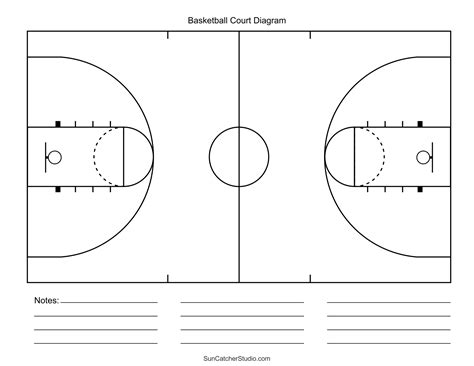 Printable Free Printable Half Court Basketball Diagram | FREE Printable HQ