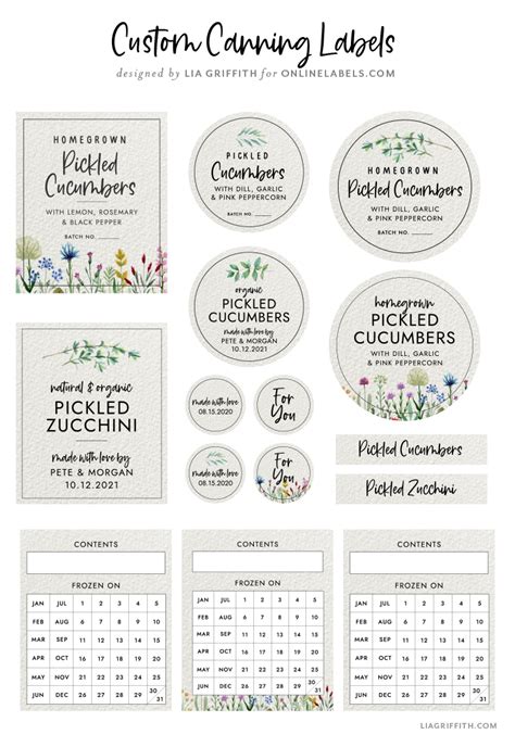 Free Printable Canning Labels Lia Griffith