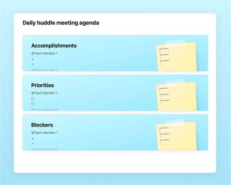 Daily Huddle Meeting Agenda Free Craft Template