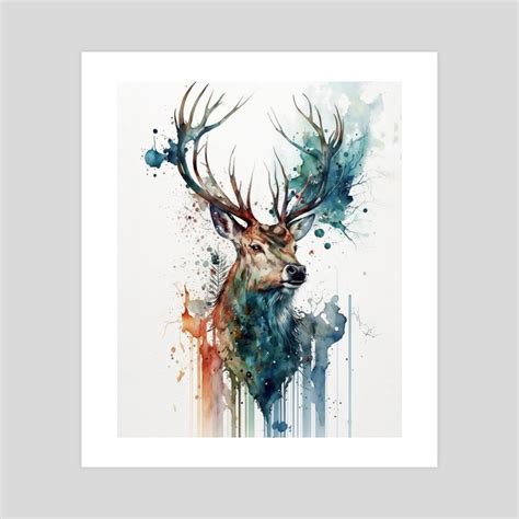 Watercolor Deer Paintings