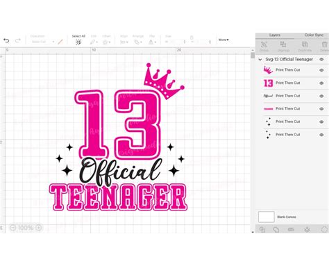 13 Official Teenager Svg 13th Birthday Girl Svg Official Etsy Australia