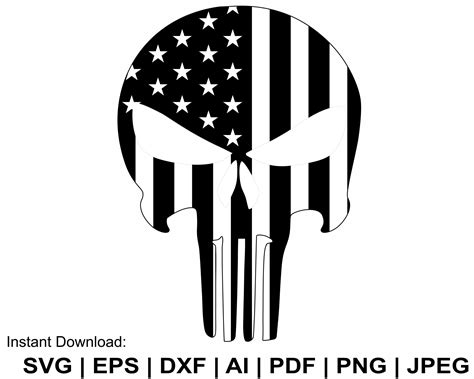 Punisher Flag Svg Punisher Svg Punisher Skull Svg Sugar Etsy Australia