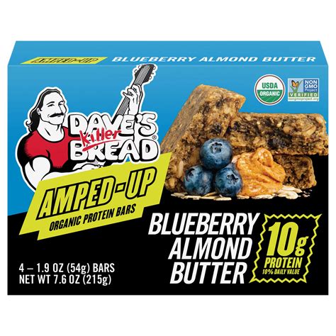 Dave S Killer Bread G Protein Amped Up Bars Blueberry Almond Butter