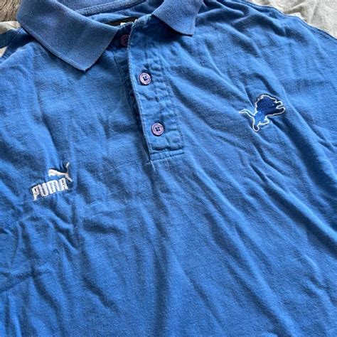 Puma Mens Blue And Grey Polo Shirts Depop