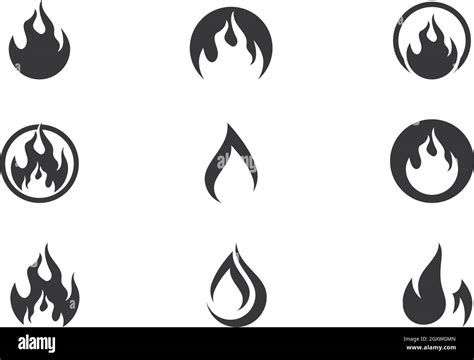 Fire Flame Logo Template Vector Icon Oil Gas And Energy Logo Concept Stock Vector Image And Art