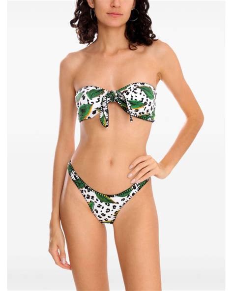 Brigitte Bardot Floral Print Bikini In Black Lyst