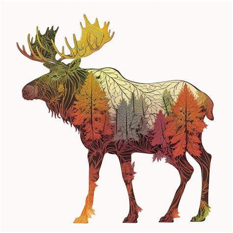 Premium AI Image | A moose with a forest background