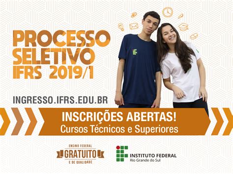 Abertas inscrições do Processo Seletivo de estudantes do IFRS Campus