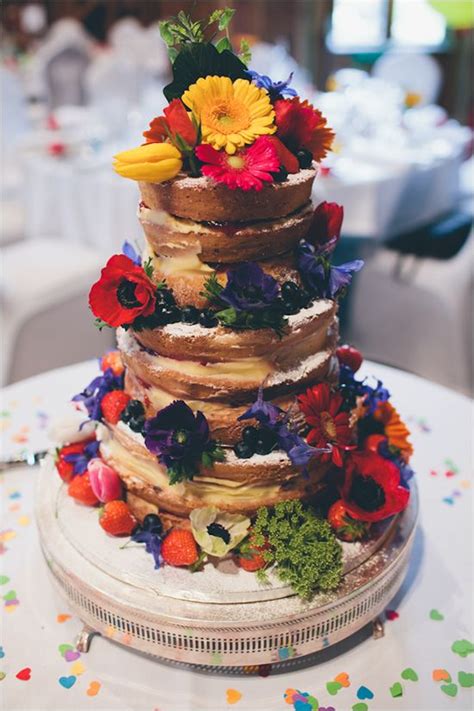 Rainbow Wedding With A Super Cute Program Idea Spring Wedding Cake