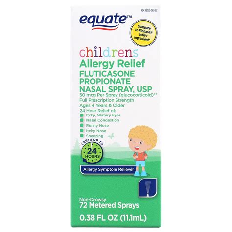 Equate Childrens Allergy Relief Fluticasone Propionate Nasal Spray 50