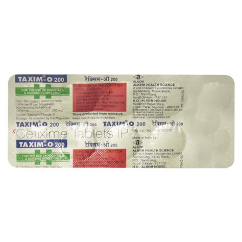 Taxim O 200mg Tablet 10 S Price Uses Side Effects Netmeds