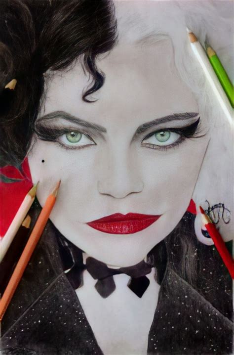 Cruella De Vil Emma Stone Disney Drawing Emma Stone Drawing Artistas