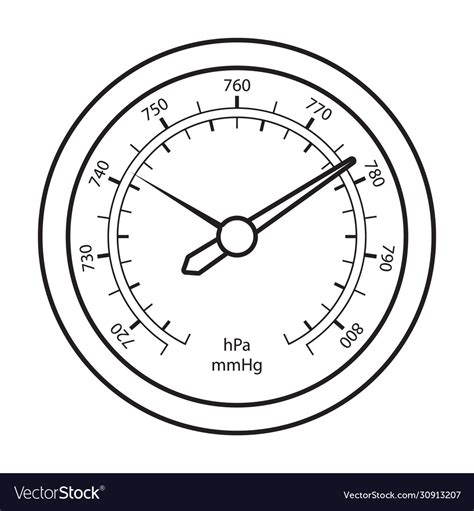 Barometer Iconoutline Icon Isolated Royalty Free Vector