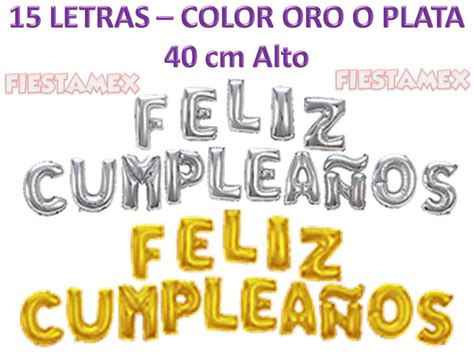 Globos Metalicos Con Letras Frase Feliz Cumplea Os En