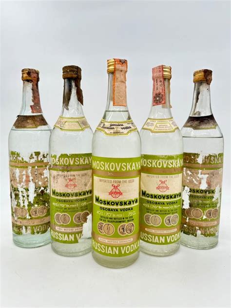 Moskovskaya Russian Vodka B 1970s 75cl 76cl 5 Bottles Catawiki