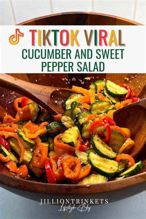 Tiktok Viral Cucumber And Sweet Pepper Salad In Stuffed Peppers