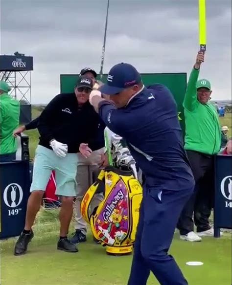 Phil Mickelson Dances And Drinks Beer While Bryson Deshambeau Tees Off At