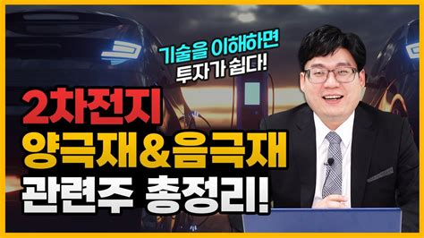 2차전지 떠오르는 2차전지株 양극재 음극재 관련주 총정리 배터리 소재 실적주 전기차 테슬라 황주명